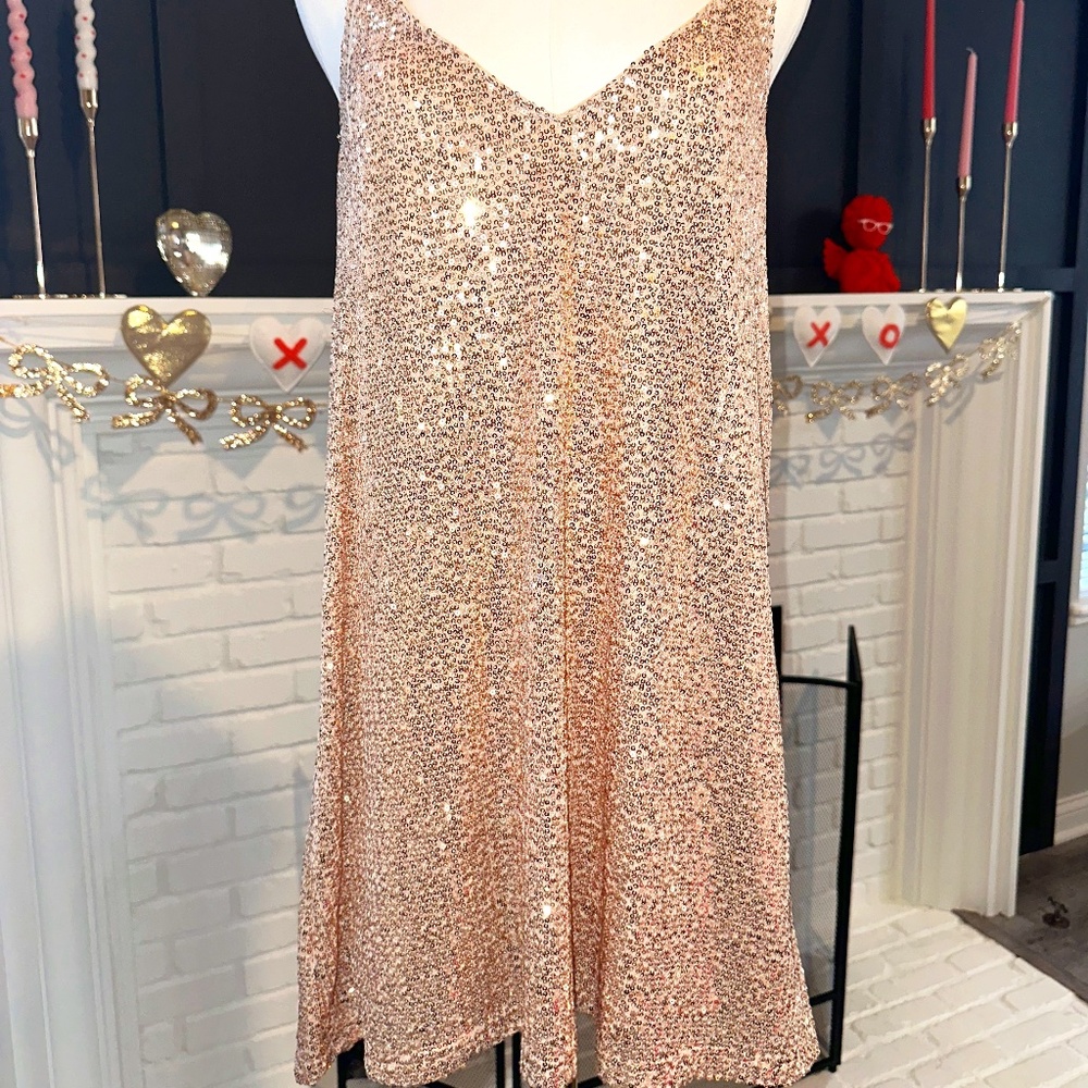 Sequins V-Neck Dress